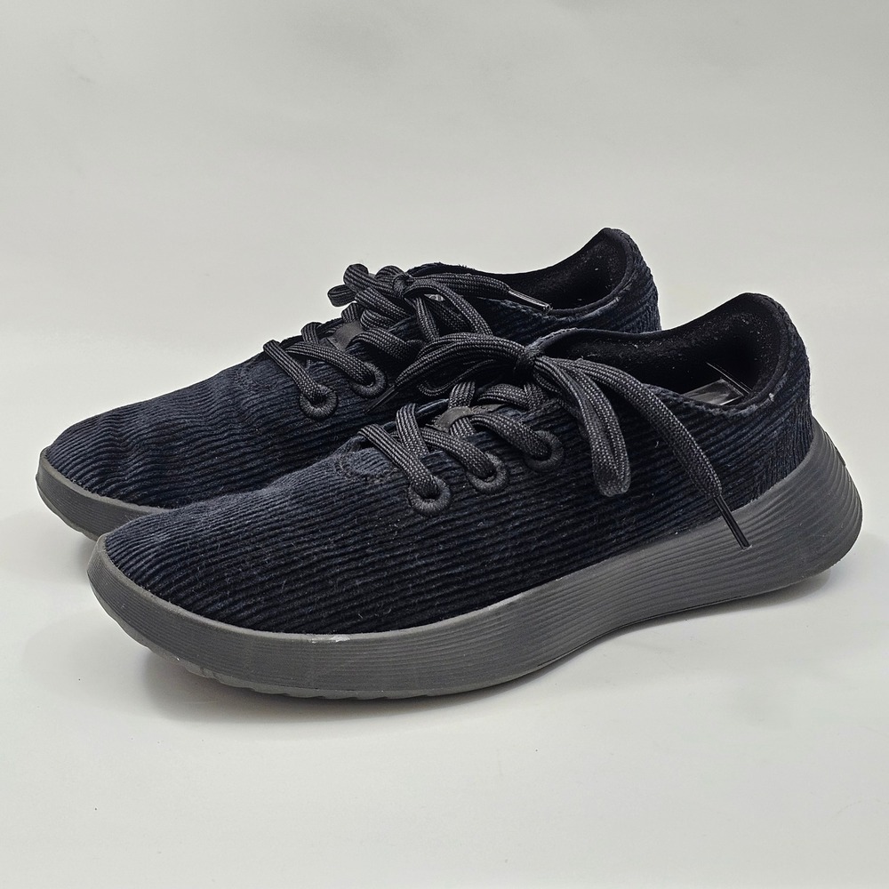 Allbirds Wool Runner Go Mens Size 9 Black Corduroy Textured Sneakers Low Top‎